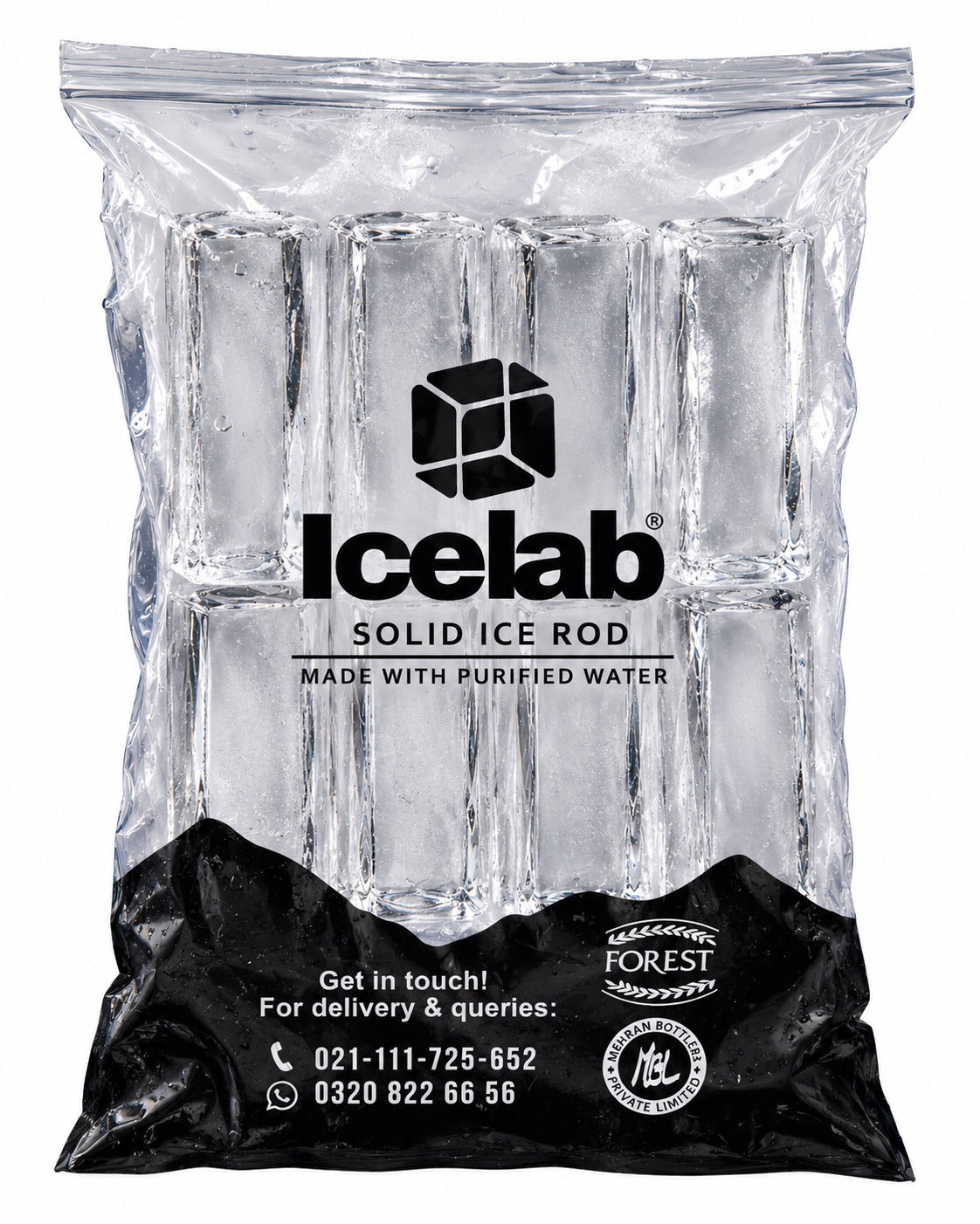 Ice Bar – Solid Ice Rods Bag 800gm